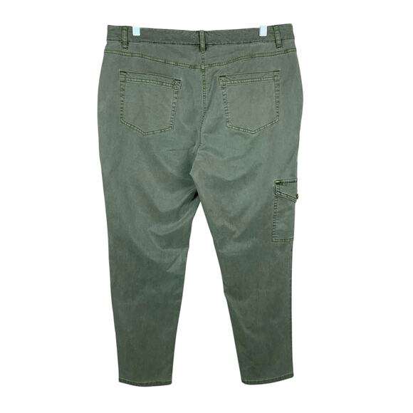 New J Jill Cargo Pants Washed Green Stretchy Women's 14P Petite - Picture 4 of 10